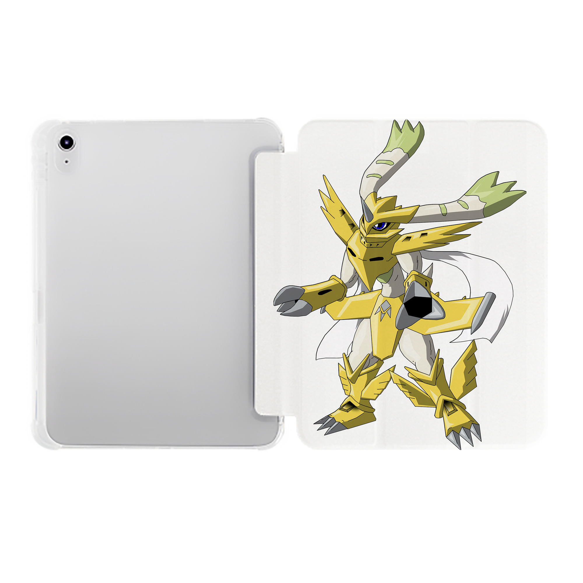 （画像用） Digimon デジタルモンスター/デジモン IPad ケース ペン収納付き 三つ折りスタンド PUレザー×シリコン 対応機種9.5/10.5/10.9インチ